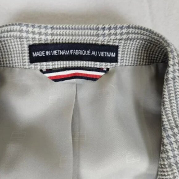 Tommy Hilfiger Mens Blazer 42R Gray Plaid Modern Sport Coat Suit Jacket Stretch - Picture 9 of 13